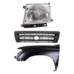 Front Fender for 1997-2000 Toyota Tacoma, Left Driver, Primed (Ready to Paint), 3-Piece Kit with Grille and Headlight Replacement