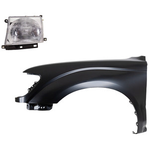 Front Fender for 1997-2000 Toyota Tacoma Left Driver, Primed (Ready to Paint), 2-Piece Kit, with Headlight, Replacement