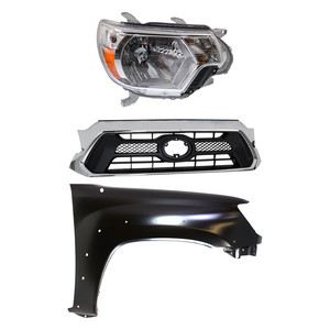Headlight Assembly Kit for Toyota Tacoma 2012-2015 Right Passenger, Halogen, 3-Piece with Fender and Grille Assembly Replacement