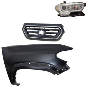 3-Piece Kit Grille for Toyota Tacoma 2020-2022, with Fender and Headlight Replacement