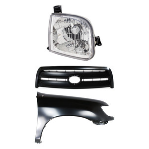 Front Fender Kit for 2003 Toyota Tundra, Right Passenger Side, Primed (Ready to Paint), 3-Piece with Grille and Headlight, Replacement