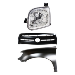 Front Fender for Toyota Tundra 2003, Left Driver Side, Primed (Ready to Paint), 3-Piece Kit with Grille and Headlight, Replacement