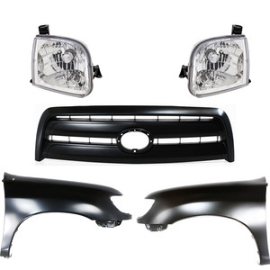 Front Fender Kit for 2003 Toyota Tundra, Right Passenger and Left Driver Sides, Primed (Ready to Paint), 5-Piece, with Grille and Headlight Replacement
