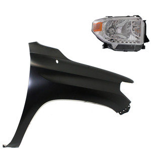 Headlight Assembly Kit for Toyota Tundra 2014-2015, Right Passenger Side, Halogen, 2-Piece with Fender Replacement