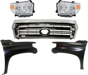 Grille Kit with Fenders and Headlights for 2016-2017 Toyota Tundra, 5-Piece Replacement Set