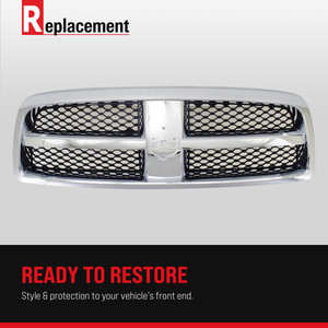 Grille Kit for 2018-2019 Toyota Tundra, Includes 3-Piece Painted Dark Gray Shell and Insert with Fender and Headlight Replacement