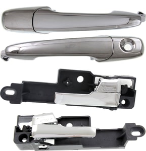 Auto Body Repair Interior and Exterior Door Handle Chrome Set of 4, Right Passenger and Left Driver, for Ford Fusion 2006-2012 / MKZ 2007-2012 Replacement
