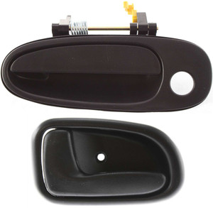 Front Exterior Door Handle and Interior Door Handle Kit for Toyota Corolla/Prizm 1993-1997, 2-Piece Left Driver Side Replacement