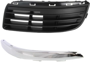 Front Fog Light Cover for 2005-2010 Volkswagen Jetta, Left Driver Side, 2-Piece kit with Bumper Trim, Replacement