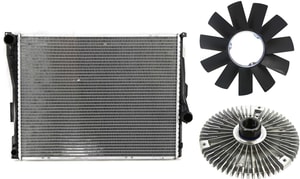 Radiator Kit for BMW 3-Series 1999-2006, 3-Piece Kit, Automatic Transmission Replacement Models: for 318i, 318is, 318ti, 320i, 323i, 323is, 325i, 325is, 328i, 328is, 330i, 330is, M3.