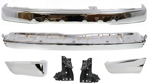 Step Bumper Kit for Toyota 4Runner 1999-2002, Set of 6 Chrome Steel Parts, Includes Bumper, Bumper Bracket, and Bumper End, Replacement