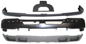 Front Bumper Cover Kit for 2003-2007 Chevrolet Silverado, 4-Piece, Includes Bumper, License Plate Bracket and Valance, Suitable for Base, LS, LT Models, Replacement