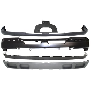 Front Bumper Cover Kit for 2003-2007 Chevrolet Silverado, 5-Piece with Bumper, License Plate Bracket and Valance, Fits Base, LS, LT Models, Replacement