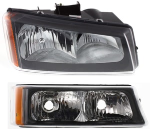 Headlight Assembly Kit for 2003-2007 Chevrolet Silverado, Right Passenger Side, Halogen, 2-Piece kit with Turn Signal Light, Replacement