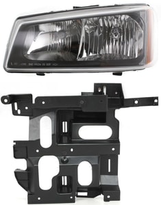 Headlight Assembly for 2003-2007 Chevrolet Silverado, Left Driver, Halogen, 2-Piece Kit with Headlight Bracket, Replacement