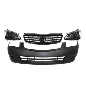 Front Bumper Cover for 2005-2006 Nissan Altima, 4-Piece Kit with Grille Assembly and Headlights, Replacement