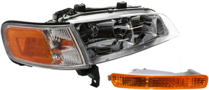 Headlight Assembly for Honda Accord 1996-1997, Right Passenger Side, Halogen, 2-Piece Kit with Turn Signal Light, Replacement