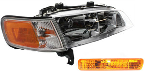 Headlight and Turn Signal Light Assembly Kit for 1994-1995 Honda Accord, Right Passenger Side, Halogen, 2-Piece, Replacement