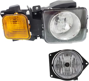 Headlight Assembly Kit for Hummer H3 2006-2010 / H3T 2009-2010, Right Passenger, Halogen, 2-Piece with Fog Light Replacement