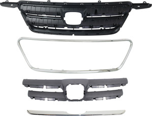 Grille Kit for 2005-2006 Honda CR-V, 4-Piece Set, Suitable for Japan Built Vehicle, Includes Grille Trims, Replacement Part