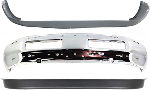 Front Bumper Cover for Dodge Full Size Pickup 1994-2002, Lower, Unprimed, 3-Piece Kit with Bumper and Valance, Replacement