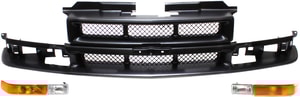 3-Piece Grille Kit with Turn Signal Lights for Chevrolet Blazer 1998-2005 and S10 1998-2004, Replacement