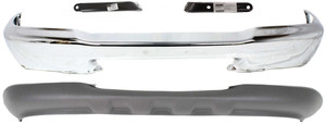 Front Bumper Replacement Kit for Ford Ranger 1999-2000, Chrome, 4-Piece Set with Valance Bracket, Excluding STX Model, Suitable for 4WD (Four-Wheel Drive) Models without Splash Model