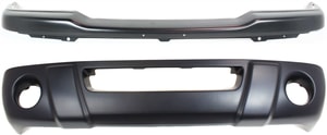 Front Bumper Kit for 2001-2003 Ford Ranger, Painted Black, 2-Piece Set with Valance, for Edge Models, Replacement