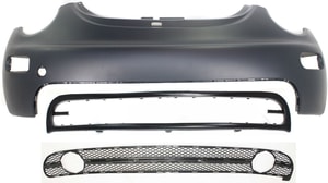 Front Bumper Cover Kit for 1998-1998 Volkswagen Beetle, Primed (Ready to Paint), 3-Piece with Bumper Grille and Valance, Replacement