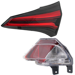 Back Up Light Assembly for Toyota RAV4 2016-2018, Right Passenger, Halogen, 2-Piece Kit, w/ Tail Light, Replacement