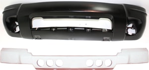 Front Bumper Cover for Jeep Grand Cherokee 2004, 2-Piece Kit with Bumper Absorber, Suitable for Laredo, Limited, Overland Models, Replacement