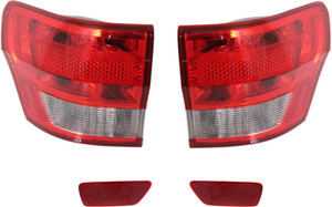 Tail Light Kit for 2011-2013 Jeep Grand Cherokee, Right Passenger and Left Driver Outer, 4-Piece Set with Bumper Reflectors, Replacement