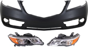 Headlight for Acura RDX 2013-2015, Right Passenger and Left Driver with Bulbs, 3-Piece Kit, including Bumper Cover, Replacement