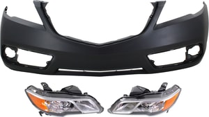 Headlight Kit for Acura RDX 2013-2015, Right Passenger and Left Driver, Without Bulbs, 3-Piece with Bumper Cover Replacement