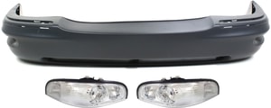 Headlight Assembly for Buick Park Avenue 1997-2005, Right Passenger and Left Driver, Halogen, 3-Piece kit with Bumper Cover, Replacement