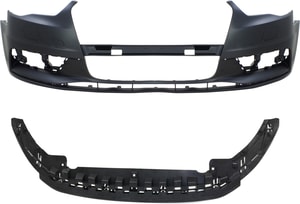 Front Bumper Cover 2-Piece Kit for Audi A3 2015-2016 with Lower Bumper Cover, Replacement