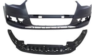 Front Bumper Cover Kit for Audi A3/A3 Quattro 2015-2016, 2-Piece with Lower Bumper Cover, Replacement