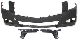 Front Bumper Cover for 2008-2014 Cadillac CTS, 3-Piece Kit with Bumper Brackets, Replacement