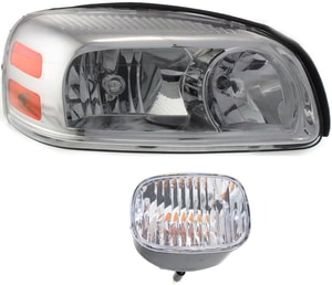 Headlight Assembly for BUICK MONTANA/UPLANDER 2005-2009, Right Passenger, Halogen, 2-Piece kit, with Turn Signal Light, Replacement