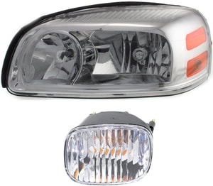 Headlight Assembly Kit for Buick Montana/Uplander 2005-2009, Left Driver, Halogen, 2-Piece with Turn Signal Light, Replacement