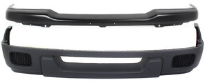 Front Bumper 2-Piece Kit with Valance for 2004-2005 Ford Ranger, Painted Black, 4WD (Four-Wheel Drive) - Excluding STX Model, Replacement