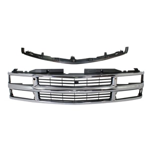 Grille and Bumper Filler Kit for Chevrolet C/K Full Size Pickup 1994-2000, 2-Piece Set Replacement