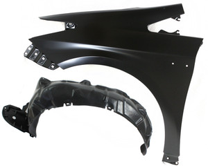 Front Fender Left Driver with Fender Liner for TOYOTA PRIUS 2010-2012, 2-Piece Kit Replacement