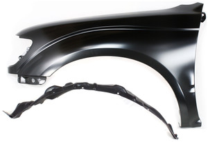 Front Fender Replacement Kit for 1995-2000 Toyota Tacoma, Left Driver Side, 2-Piece Set, with Fender Liner, Primed (Ready to Paint)