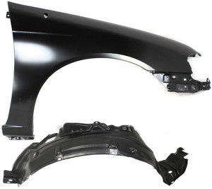 Fender Set for Nissan Sentra 2000-2006, Front, Right Passenger Side, with Fender Liner, Replacement Kit