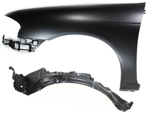 Front Fender Set for 2000-2006 Nissan Sentra, Set of 2, Left Driver with Fender Liner, Replacement