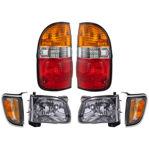 Tail Light and Headlight Replacement Kit for Toyota Tacoma 2001-2004, Right Passenger and Left Driver, 6-Piece Kit with Corner Lights