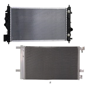 Radiator Kit for Chevrolet Cascada 2016-2018, Cruze 2014-2015 with Auto/Manual Transmission, Aluminum Core, 4 Cylinder, 1.4L/1.8L/1.6L Engine, and Air Conditioning Condenser Replacement