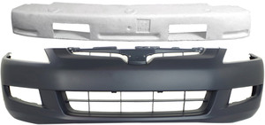 Front Bumper Cover for 2003-2005 Honda Accord, 2-Piece Kit with Bumper Absorber, Replacement