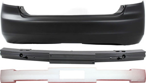 Rear Bumper Cover Kit for 2003-2005 Honda Accord, 3-Piece Set with Bumper Absorber and Bumper Reinforcement, Replacement
